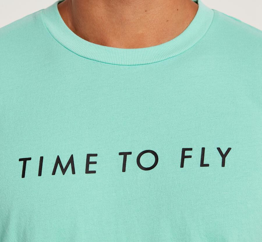Hoka One One Mens Tee - Brand - Mint - GFRV06354